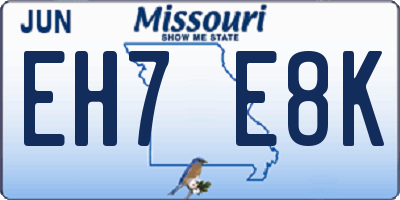 MO license plate EH7E8K