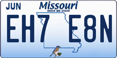 MO license plate EH7E8N