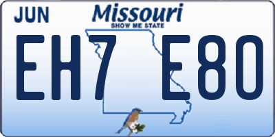 MO license plate EH7E8O