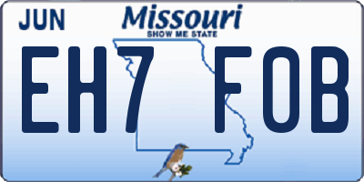 MO license plate EH7F0B