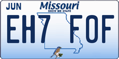 MO license plate EH7F0F