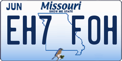 MO license plate EH7F0H
