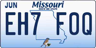 MO license plate EH7F0Q