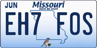 MO license plate EH7F0S
