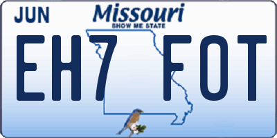 MO license plate EH7F0T