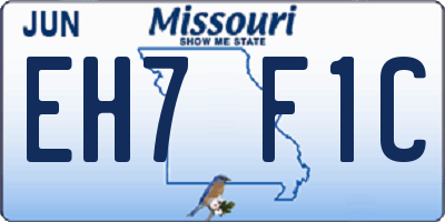 MO license plate EH7F1C