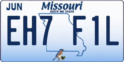 MO license plate EH7F1L