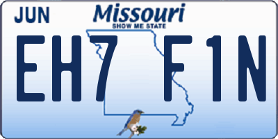 MO license plate EH7F1N