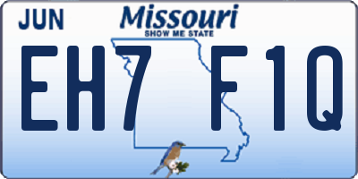 MO license plate EH7F1Q
