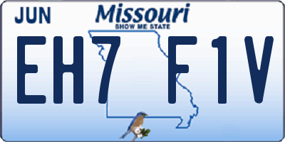 MO license plate EH7F1V