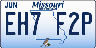 MO license plate EH7F2P