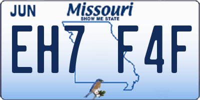 MO license plate EH7F4F