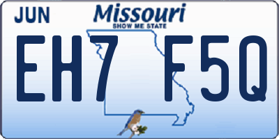 MO license plate EH7F5Q
