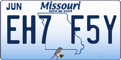 MO license plate EH7F5Y
