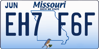 MO license plate EH7F6F