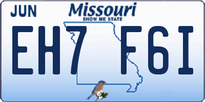 MO license plate EH7F6I
