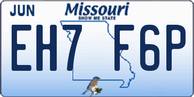 MO license plate EH7F6P