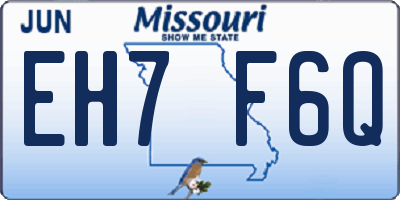 MO license plate EH7F6Q