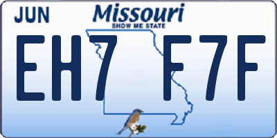 MO license plate EH7F7F