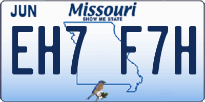 MO license plate EH7F7H