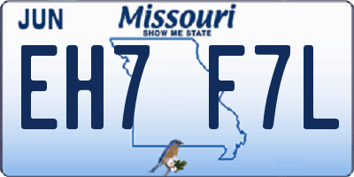 MO license plate EH7F7L