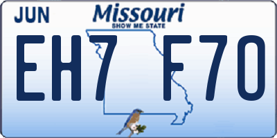 MO license plate EH7F7O