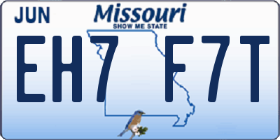 MO license plate EH7F7T