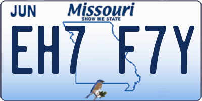 MO license plate EH7F7Y