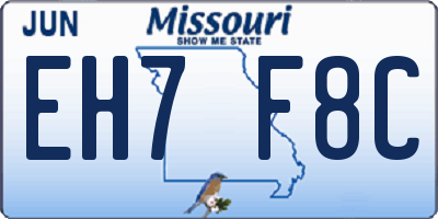 MO license plate EH7F8C