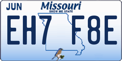 MO license plate EH7F8E