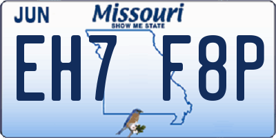 MO license plate EH7F8P