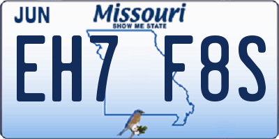 MO license plate EH7F8S