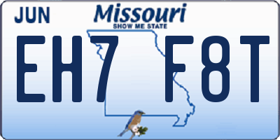 MO license plate EH7F8T