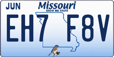 MO license plate EH7F8V