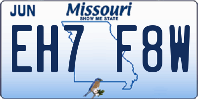 MO license plate EH7F8W