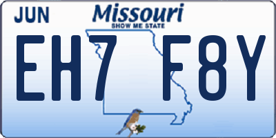 MO license plate EH7F8Y