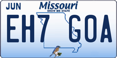 MO license plate EH7G0A