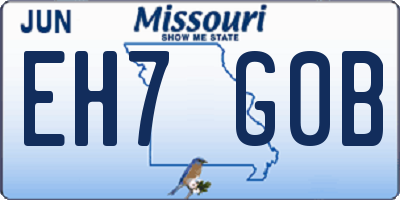 MO license plate EH7G0B