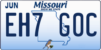 MO license plate EH7G0C