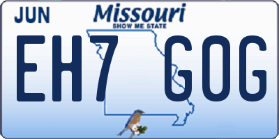 MO license plate EH7G0G