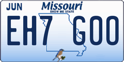 MO license plate EH7G0O
