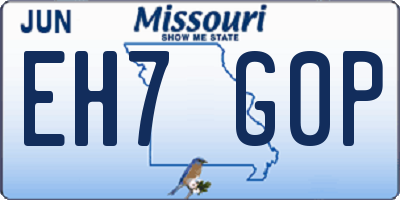 MO license plate EH7G0P