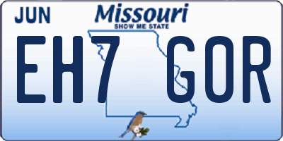 MO license plate EH7G0R