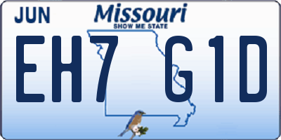 MO license plate EH7G1D