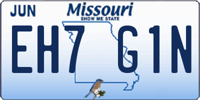 MO license plate EH7G1N