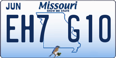 MO license plate EH7G1O
