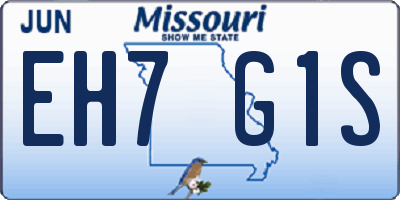 MO license plate EH7G1S