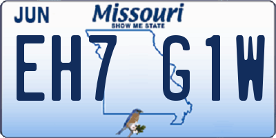 MO license plate EH7G1W