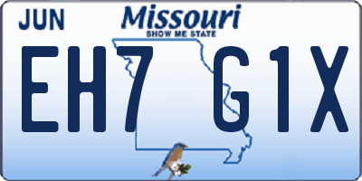 MO license plate EH7G1X
