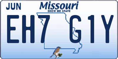 MO license plate EH7G1Y